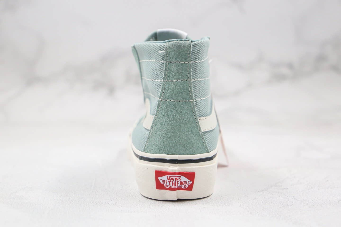 万斯Vans SK8-Hi SF x Off-White公司级版本高帮半月包头薄荷绿色硫化板鞋原盒原标