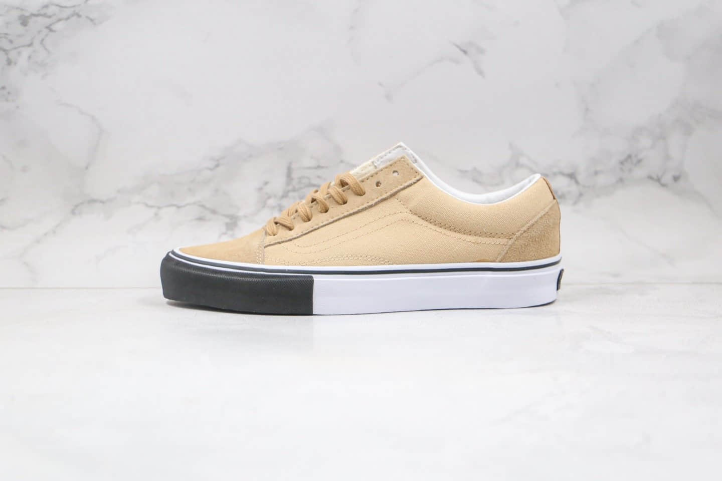 万斯Vans Vault 2020 x HAVEN联名款公司级版本低帮军事风沙漠黄黑白拼色硫化板鞋原鞋开模一比一打造