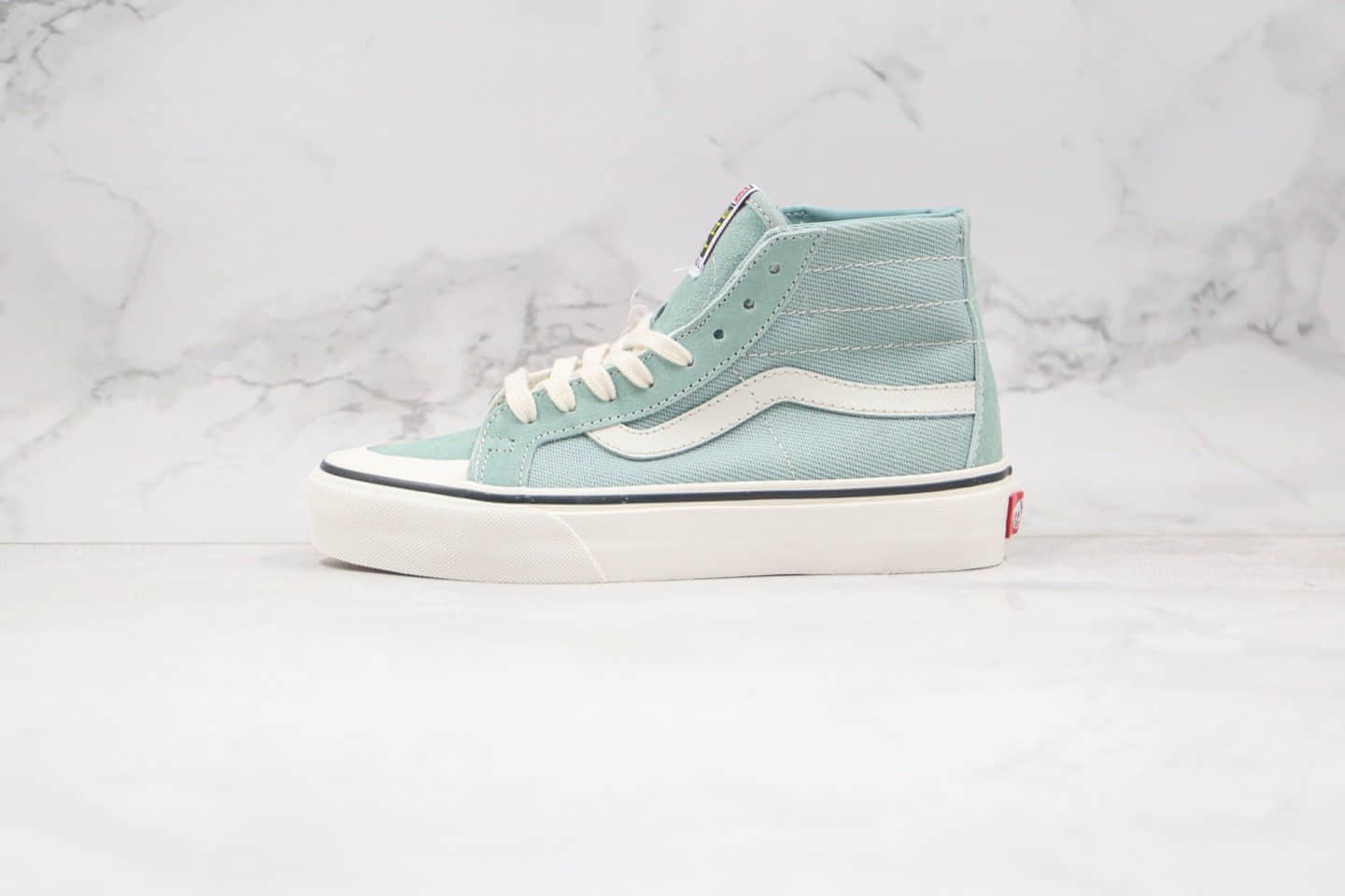 万斯Vans SK8-Hi SF x Off-White公司级版本高帮半月包头薄荷绿色硫化板鞋原盒原标