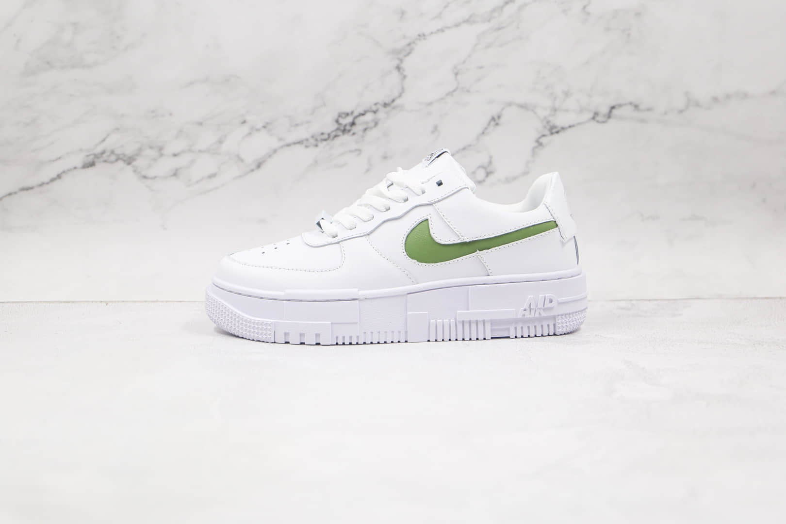 耐克Nike Air Force 1 Pixel纯原版本空军一号低帮解构板鞋白绿色内置全掌Solo气垫 货号：CK6649-005