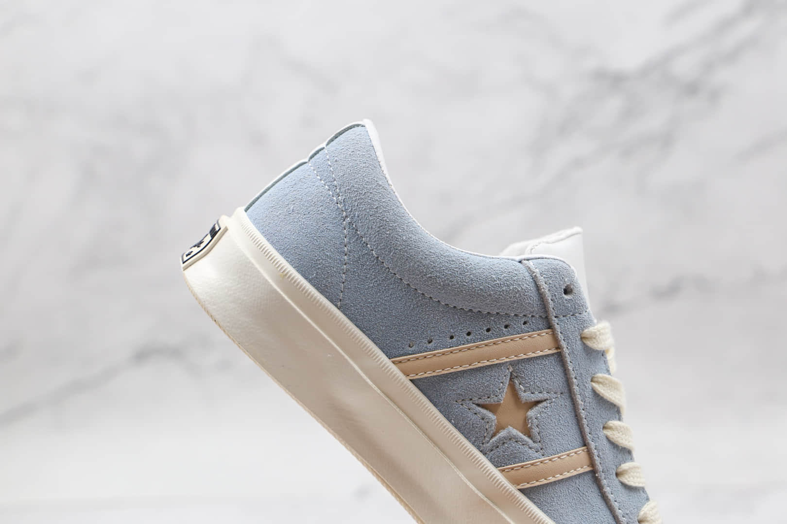 匡威Converse One Star Acadmy x Material Block联名款公司级版本低帮双杠一星灯芯绒粉蓝拼接鸳鸯板鞋原厂硫化大底