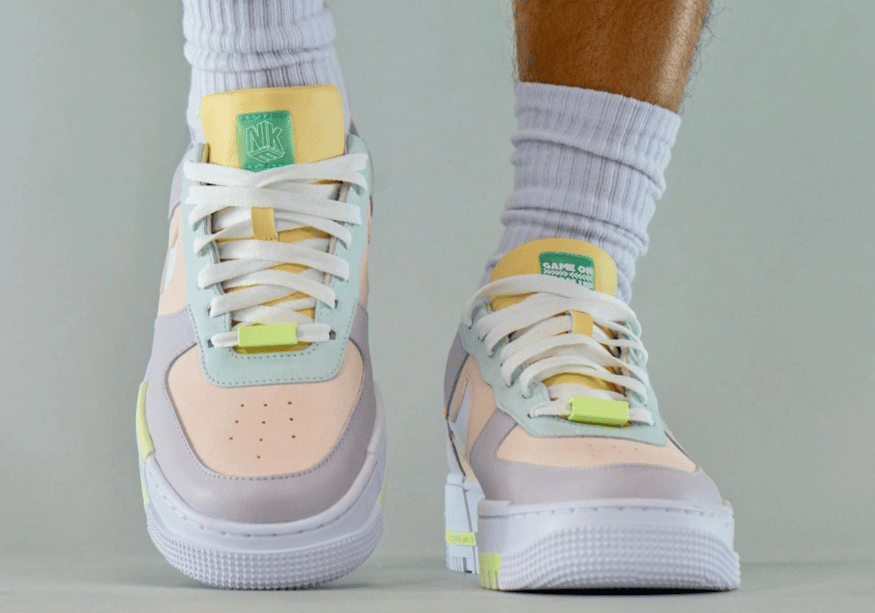 夜光细节针不戳！马卡龙LPL x Nike AF1 Pixel上脚图释出！ 货号：DO2330-511