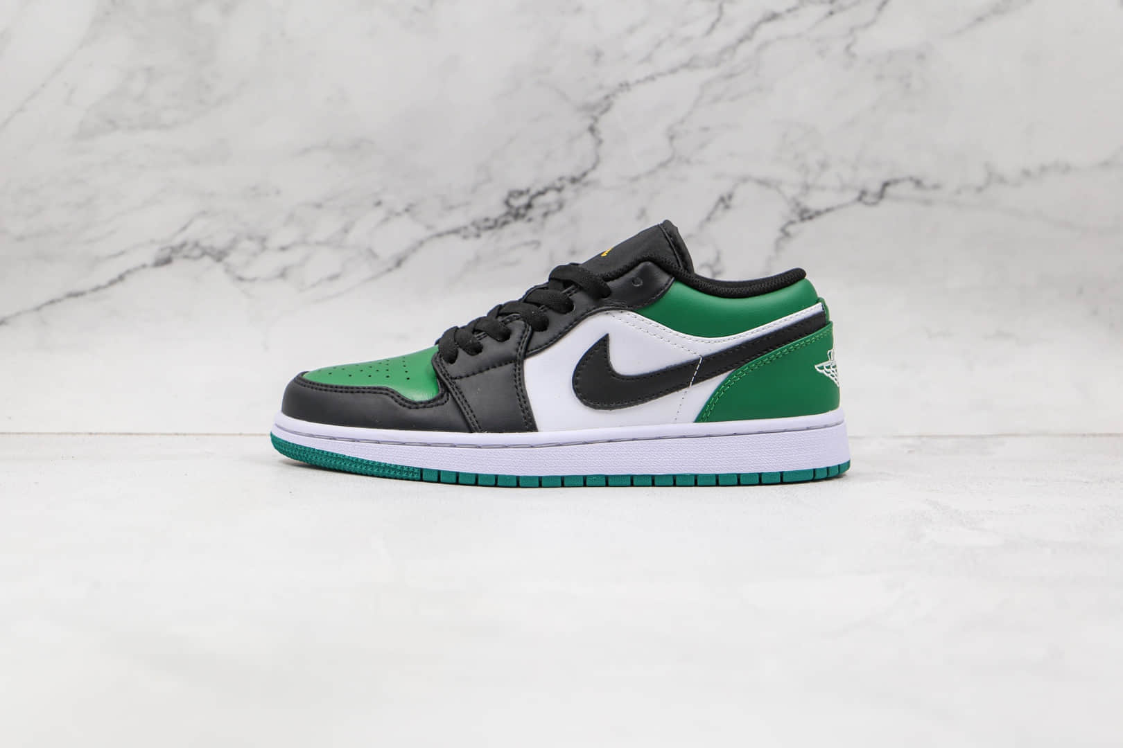 乔丹Air Jordan 1 Low Green Toe纯原版本低帮AJ1黑绿脚趾凯尔特人板鞋原档案数据开发 货号：553558-371