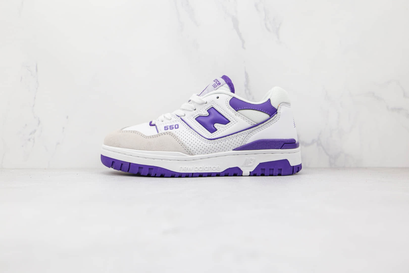 新百伦New Balance BB550纯原版本复古NB550白紫色板鞋原档案数据开发 货号：BB550WR1