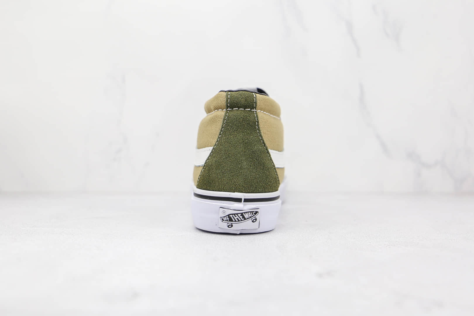 万斯Vans Sk8-Mid x JJJJound联名款公司级版本高帮黑绿拼接硫化板鞋原楦头纸板打造