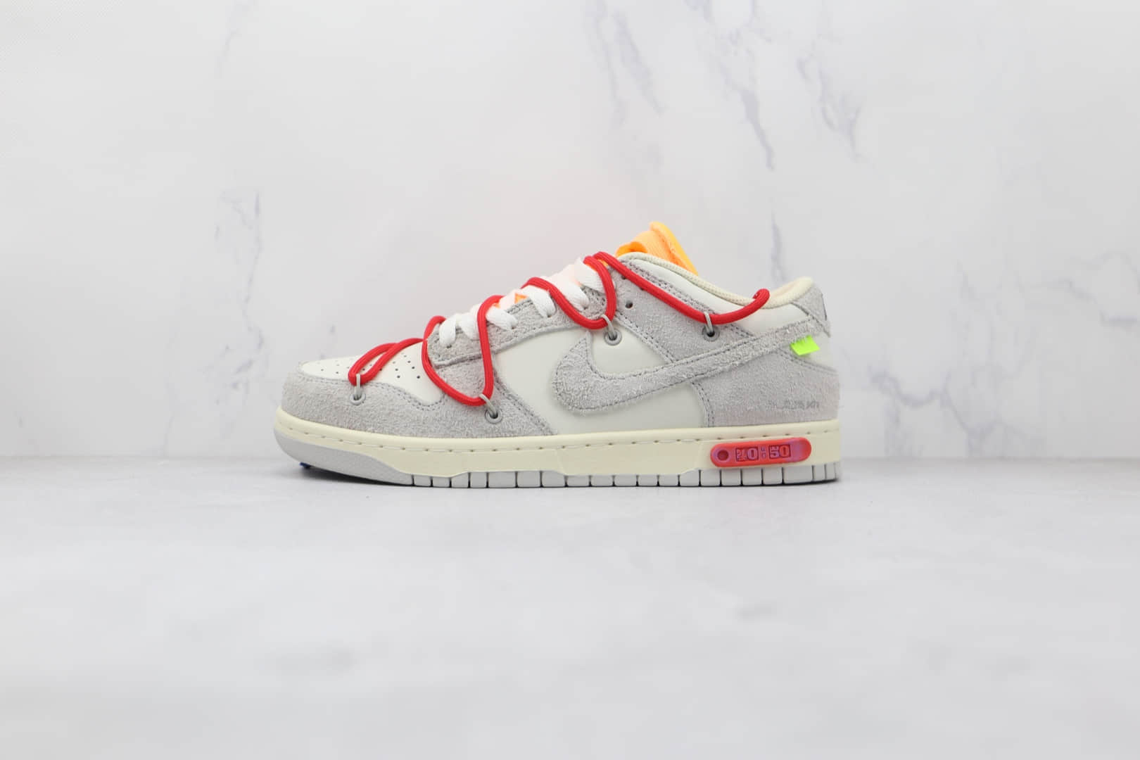 耐克Nike Dunk Low'50' x Off White联名款纯原版本低帮麂皮灰白红色红标板鞋原鞋开模一比一打造 货号：DJ0950-103