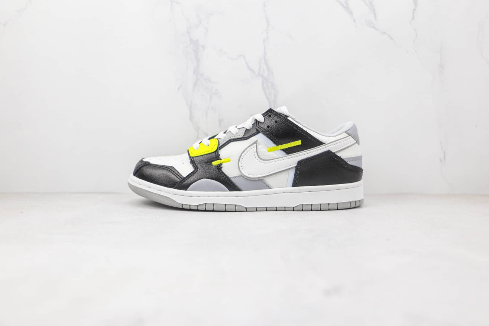 耐克Nike Dunk Scrap纯原版本低帮DUNK黑灰色缝合怪板鞋原档案数据开发 货号：DC9723-001