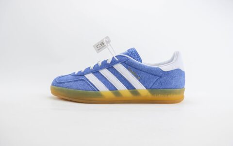 阿迪达斯adidas Original Gazelle Indoor Trainers纯原版本三叶草海蓝色德训鞋 莆田阿迪达斯货源 货号：HQ8717