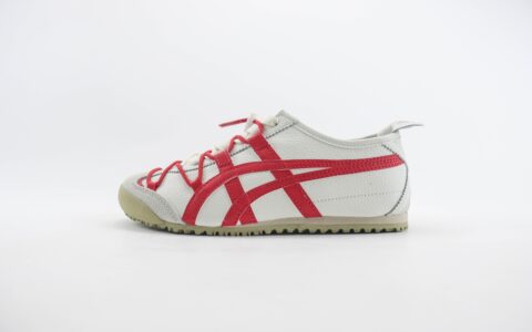 亚瑟士Onitsuka Tiger MEXICO 66纯原版本鬼冢虎龙年限定白红色龙吟虎啸绑带解构训练鞋 莆田亚瑟士货源 货号：1183C216-100