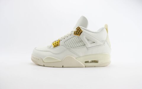 乔丹Air Jordan 4 Retro “Vivid Sulfur”纯原版本AJ4米白金男子篮球鞋 莆田AJ货源 货号：AQ9129-170