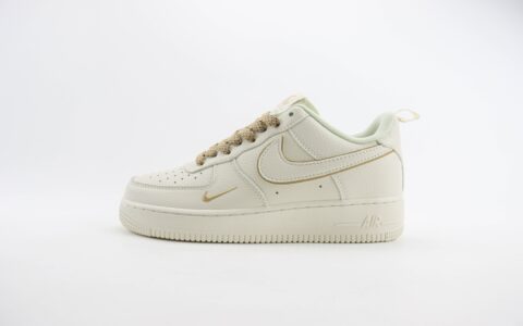 耐克Nike Air Force 1 Low纯原版本空军一号AF1米白棕双勾板鞋 莆田耐克代理 货号：MJ0319-027