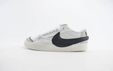 耐克Nike Blazer 77 Low Jumbo纯原版本开拓者77白黑色运动板鞋 莆田复刻鞋货源 货号：DQ1470-101