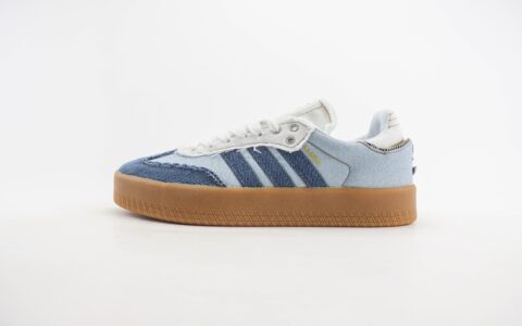 阿迪达斯Atmos x adidas Originals Sambae纯原版本桑巴拉链牛仔生胶厚底板鞋 莆田阿迪达斯货源 货号：II0001