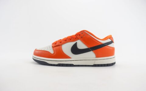 耐克Nike Dunk Low纯原版本低帮Dunk白橙黑勾板鞋 莆田复刻鞋货源 货号：DH9765-003