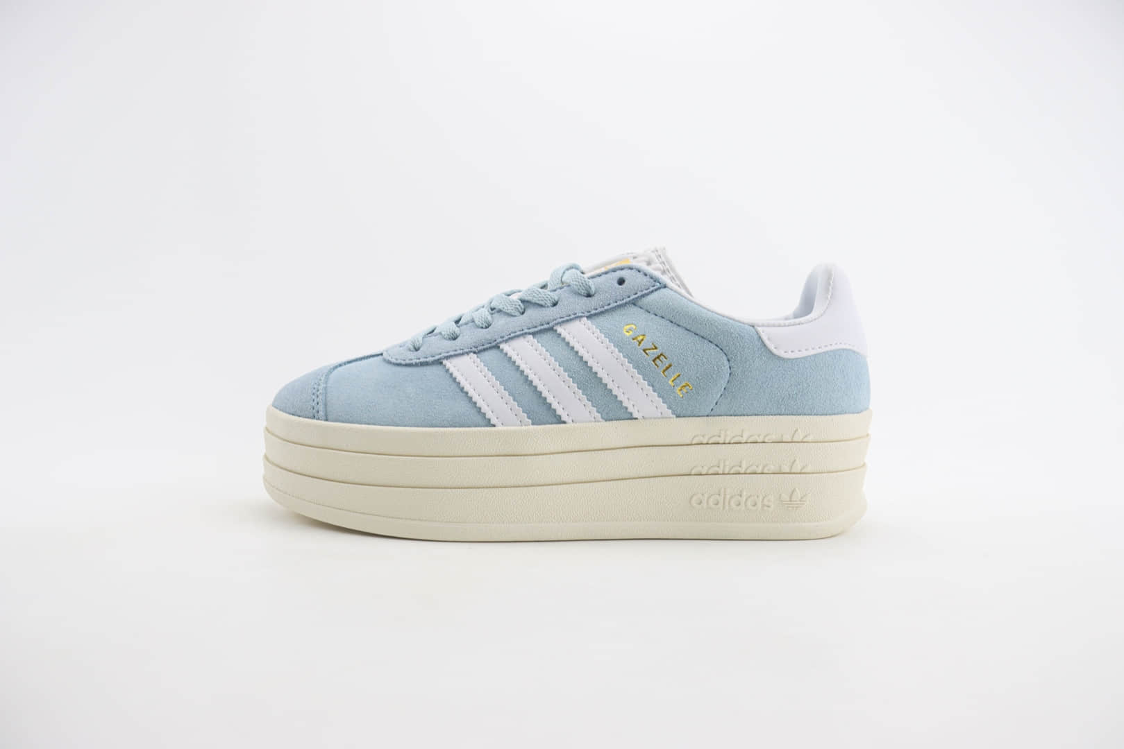 阿迪达斯adidas Originals Gazelle Bold W纯原版本湖水蓝三层厚底松糕增高板鞋 莆田复刻鞋货源 货号：ID6991