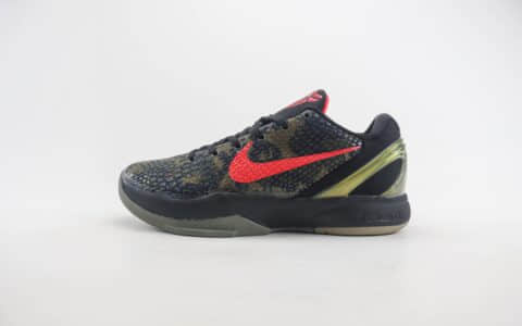 耐克Nike Zoom Kobe 6 Protro纯原版本科比6代黑红迷彩实战篮球鞋 莆田耐克工厂 货号：FQ3546-001