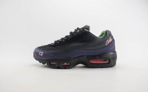 耐克Nike Air Max 95纯原版本黑紫色气垫跑鞋 莆田耐克货源 货号：FB2709-001