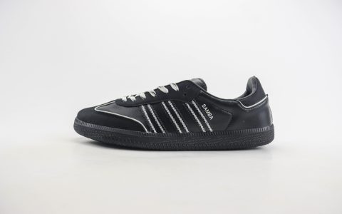 阿迪达斯adidas originals Samba OG纯原版本黑白银桑巴德训鞋 莆田阿迪达斯货源 货号：IF3918