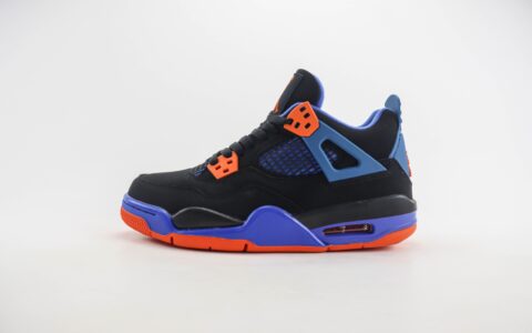 乔丹Air Jordan 4 Retro纯原版本AJ4黑蓝橙骑士篮球鞋 莆田AJ货源 货号：308497-027