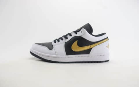 乔丹Air Jordan 1 Low Reverse Panda纯原版本低帮AJ1白黑金钩板鞋 莆田AJ1货源 货号：553558-172