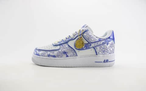 耐克Nike Air Force 1纯原版本龙年限定空军一号青花瓷AF1板鞋 莆田耐克代理 货号：CW2288-201