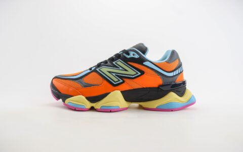 新百伦New Balance 9060纯原版本黑蓝橙NB9060复古慢跑鞋 莆田新百伦货源 货号：U9060OGB