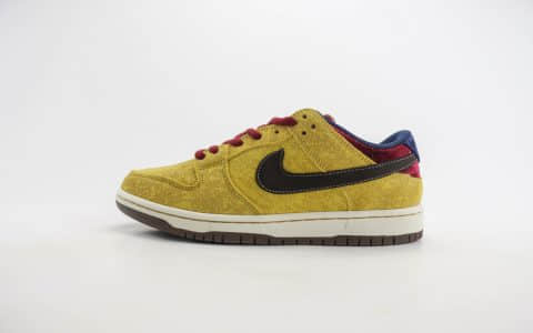 耐克Nike SB Dunk Low纯原版本低帮SB Dunk翻毛皮棕黄板鞋 莆田耐克代理 货号：FZ1278-200