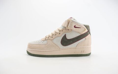 耐克Nike Air Force 1 Mid纯原版本空军一号中帮AF1麂皮米灰板鞋 莆田耐克代理 货号：CG9908-101