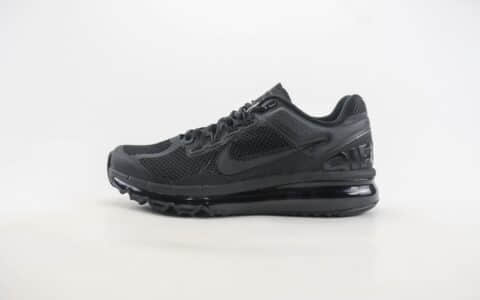 耐克Nike Air Max 2013纯原版本黑色全掌气垫跑鞋 莆田耐克代理 货号：FZ3156-010