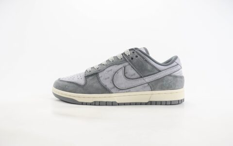 耐克Stussy x Nike SB Dunk Low纯原版本低帮SB Dunk灰紫色斯图西联名板鞋 莆田耐克货源 货号：XS1086-008