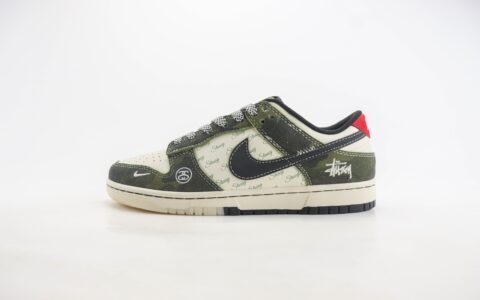 耐克Stussy x Nike SB Dunk Low纯原版本低帮SB Dunk迷彩黑勾联名斯图西低帮板鞋 莆田耐克工厂 货号：DM6868-011