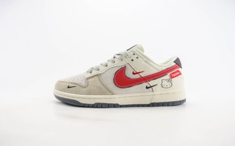 耐克Nike SB Dunk Low纯原版本低帮SB Dunk白灰Hello Kitty凯蒂猫滑板板鞋 莆田天花板Dunk 货号：XY1688-018