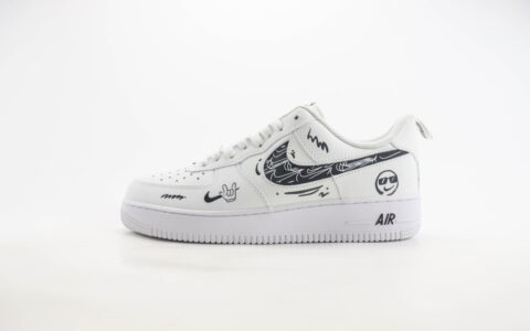 耐克Nike Air Force 1纯原版本空军一号AF1二次元涂鸦笑脸低帮板鞋 莆田耐克代理 货号：FB8971-020